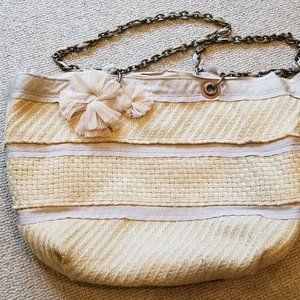 Lanvin: Beige Woven Jute Large Beach Tote Bag